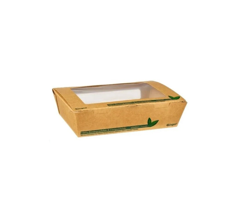 PLA Tuck Top Kraft Window Salad Box 200