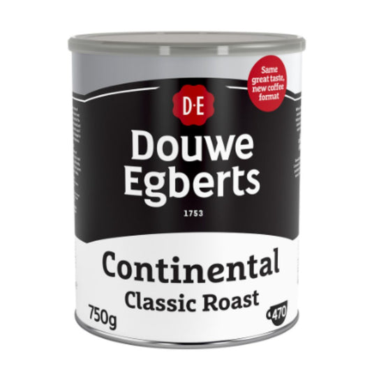 Tin of Douwe Egberts classic rich roast continental 750g 470 servings ideal for catering