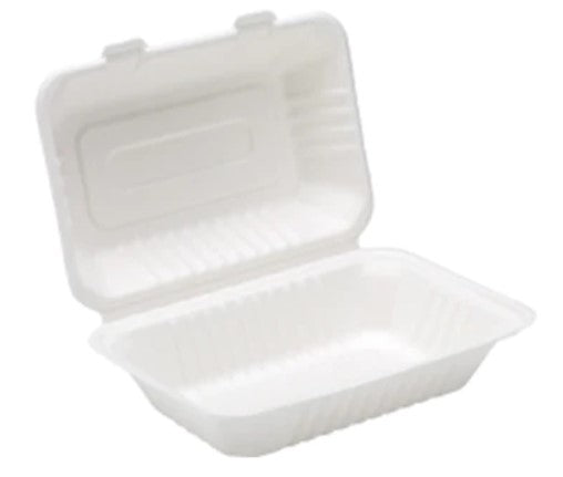 Bagasse Meal Box Large 1 x 250 9” x 6” x 3”